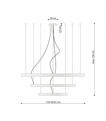 Chandelier aluminum Rio modern Design LED