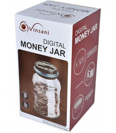 Digital Piggy Bank UK Coin Counting Jar Money Box Coin Saving Pot