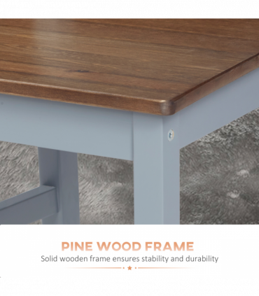 Dining Chairs Set of 2, Pine Wood Frame, Cross Back for Kitchen Grey