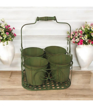 GREEN 4 POT PLANTER