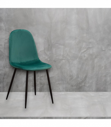 GREEN FABRIC CHAIR BLACK METAL LEGS