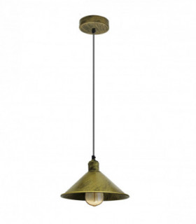 Industrial Brushed Brass metal ceiling light Lampshade with Bulb