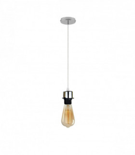 Pendant Light Holder Industrial Chrome E27 Lamp Fitting Set With PVC Cable