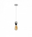 Pendant Light Holder Industrial Chrome E27 Lamp Fitting Set With PVC Cable