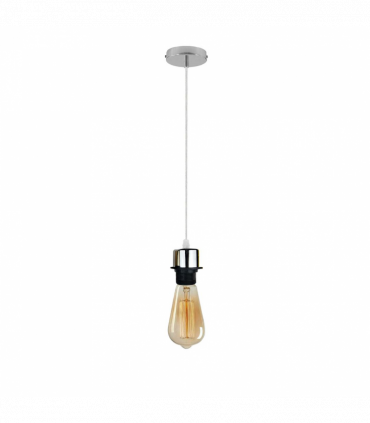 Pendant Light Holder Industrial Chrome E27 Lamp Fitting Set With PVC Cable