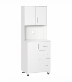 Kitchen Buffet Storage,2 Cabinets, 3 Drawers , 60x40x150cm, White