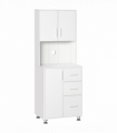 Kitchen Buffet Storage,2 Cabinets, 3 Drawers , 60x40x150cm, White