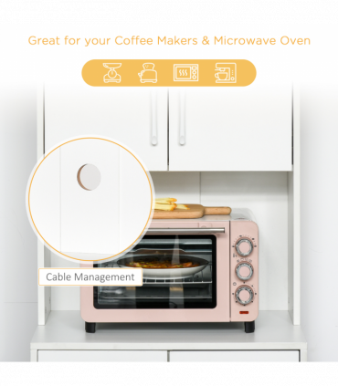 Kitchen Buffet Storage,2 Cabinets, 3 Drawers , 60x40x150cm, White