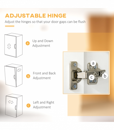 Kitchen Buffet Storage,2 Cabinets, 3 Drawers , 60x40x150cm, White