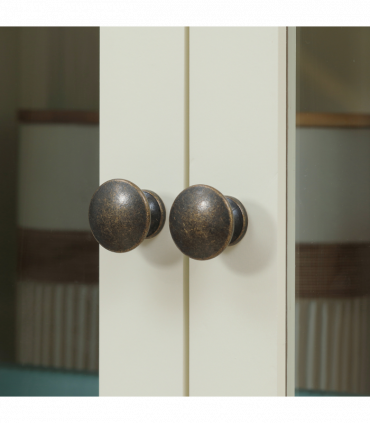 Kitchen Cupboard, 5-tier Storage Cabinet with Adjustable Shelves, Cream