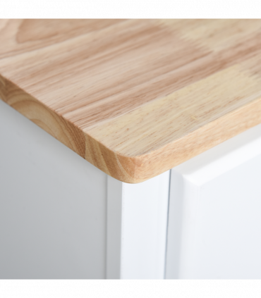 Kitchen Cupboard, Framed Glass Doors, 2 Drawers, Microwave Counter, White