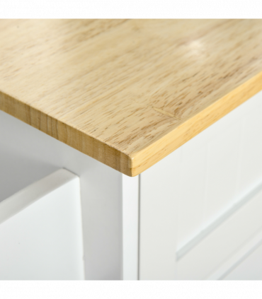 Kitchen Island Utility Cart, with 2 Storage Drawers Cabinets Dining Room White