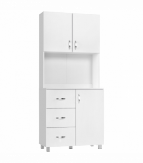 Kitchen Storage Cabinet Wooden Cupboard Organizer Home Furniture, White