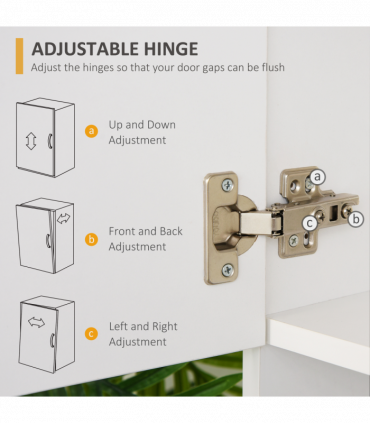 Kitchen Storage Cabinet Wooden Cupboard Organizer Home Furniture, White