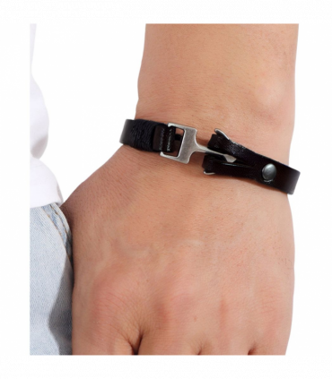 Men's Leather Anchor Bracelet