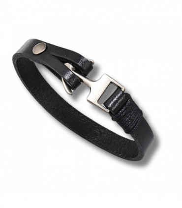 Men's Leather Anchor Bracelet