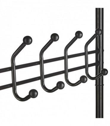 Multi Purpose Stand 18 Hooks For Clothes Shoes Hats Bags - Black
