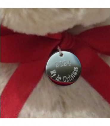 My 1st Christmas Teddy Bear & Engraved Charm