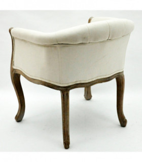 NATURAL FR LINEN FABRIC LOUIS CHAIR