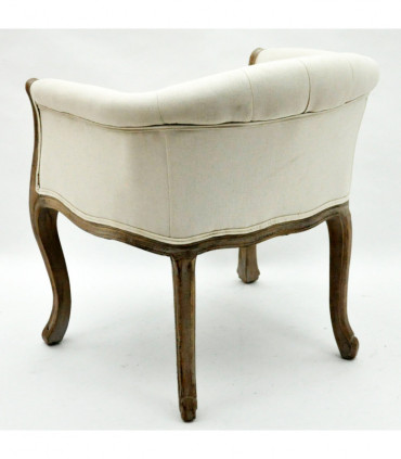 NATURAL FR LINEN FABRIC LOUIS CHAIR