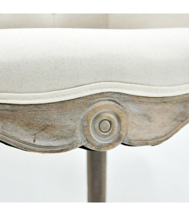 NATURAL FR LINEN FABRIC LOUIS CHAIR