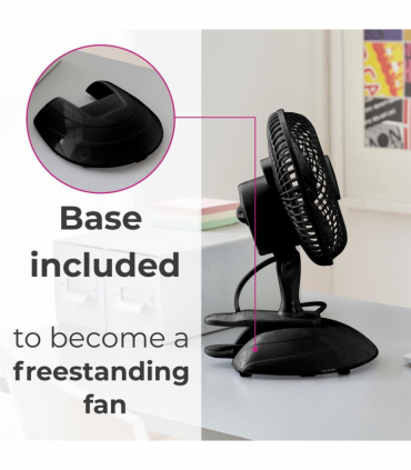 Neo Mini Clip Base Mount Desk Fan Black