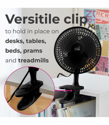 Neo Mini Clip Base Mount Desk Fan Black