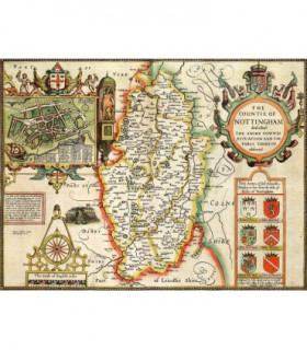 Nottinghamshire Historical Map 1000 Piece Jigsaw Puzzle (1610)