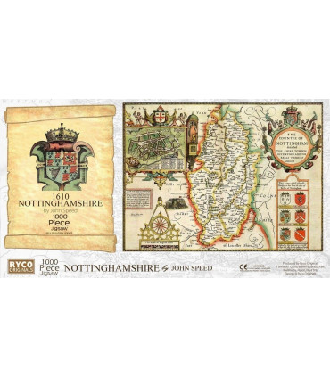 Nottinghamshire Historical Map 1000 Piece Jigsaw Puzzle (1610)