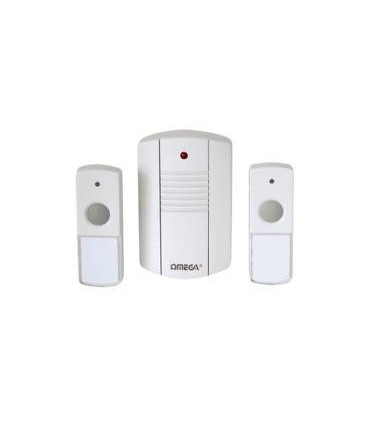 Omega Twin Bell Button Cordless Portable Door Chime Set Upto 75m Range- 17630