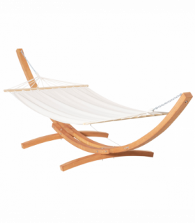 Outdoor Garden Hammock & Wooden Stand Swing Hanging Bed White