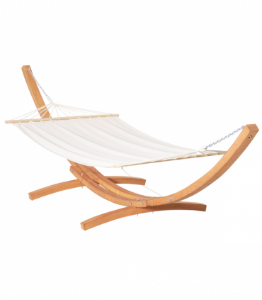 Outdoor Garden Hammock & Wooden Stand Swing Hanging Bed White
