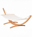 Outdoor Garden Hammock & Wooden Stand Swing Hanging Bed White