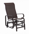 Outdoor Gliding Rocking Chair w/ Metal Frame for Patio, Backyard, Brown