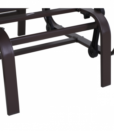 Outdoor Gliding Rocking Chair w/ Metal Frame for Patio, Backyard, Brown