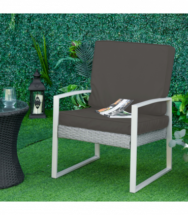 Outdoor Seat and Back Cushion Set Replacement Cushions, Dark Grey