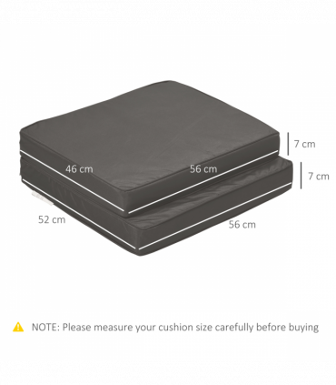 Outdoor Seat and Back Cushion Set Replacement Cushions, Dark Grey