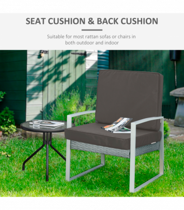 Outdoor Seat and Back Cushion Set Replacement Cushions, Dark Grey