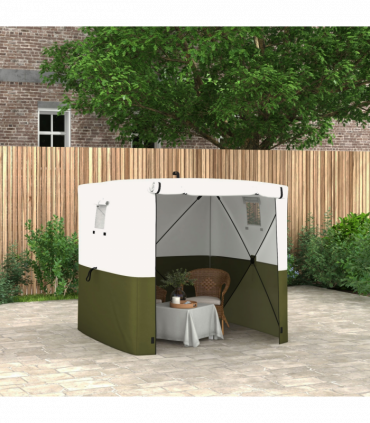 Outsunny 2 x 2m Pop Up Gazebo with Sides Easy up Party Tent with Carry Bag Green