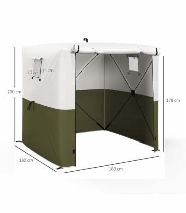 Outsunny 2 x 2m Pop Up Gazebo with Sides Easy up Party Tent with Carry Bag Green