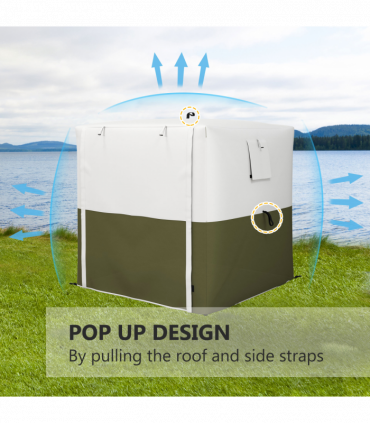 Outsunny 2 x 2m Pop Up Gazebo with Sides Easy up Party Tent with Carry Bag Green