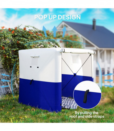 Outsunny 2 x 2m Pop Up Gazebo with Sides Easy up Party Tent, Blue