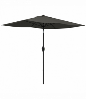 Outsunny 2 x 3(m) Garden Parasol Rectangular Market Umbrella w/ Crank Dark Grey