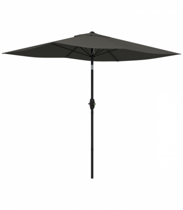 Outsunny 2 x 3(m) Garden Parasol Rectangular Market Umbrella w/ Crank Dark Grey