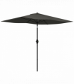 Outsunny 2 x 3(m) Garden Parasol Rectangular Market Umbrella w/ Crank Dark Grey