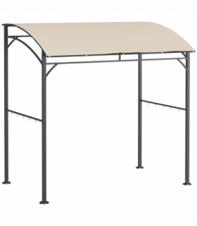 Outsunny 2.2 x 1.5 m BBQ Gazebo Tent Sun Shade with Canopy and 10 Hooks, Beige
