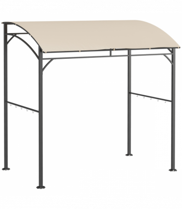 Outsunny 2.2 x 1.5 m BBQ Gazebo Tent Sun Shade with Canopy and 10 Hooks, Beige