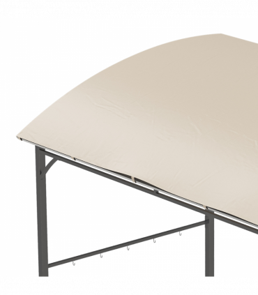 Outsunny 2.2 x 1.5 m BBQ Gazebo Tent Sun Shade with Canopy and 10 Hooks, Beige