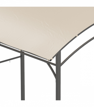 Outsunny 2.2 x 1.5 m BBQ Gazebo Tent Sun Shade with Canopy and 10 Hooks, Beige