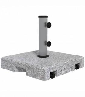 Outsunny 28kg Heavy Duty Granite Parasol Base with Wheels, Retractable Handle